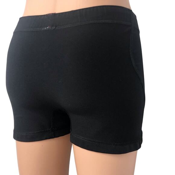 Adidas Black Stripe Activewear Running Shorts Pink Logo and Top Stitching - Picture 3 of 16